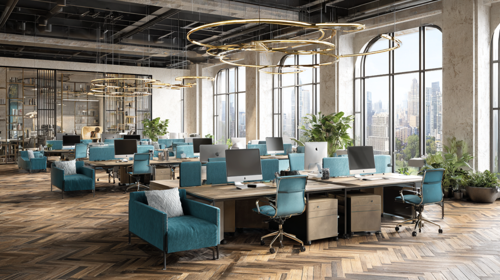nowoczesne wyposażenie coworkingów
